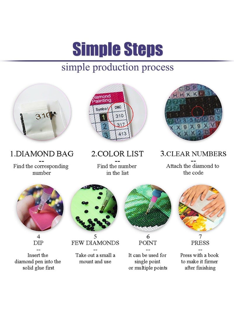 Captaintech Diamond Painting Kits for Adults for Beginners 12x16inch Birds Hummingbird DIY 5D Diamond Art Kits Full Drill Diamond Dots Paintings with Diamonds Gem Arts Crafts for Home Wall Decor Gifts - Image 3