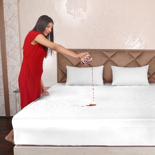 AVI Terry Cotton Ultra Soft Waterproof Bed Mattress Protector Twin Size 78x48 inch | Breathable Washable Elastic Fitted Mattresses Cover for Twin Size Bed (6.5x4 feet, White - Fit On 2-10 Inch) - Image 1