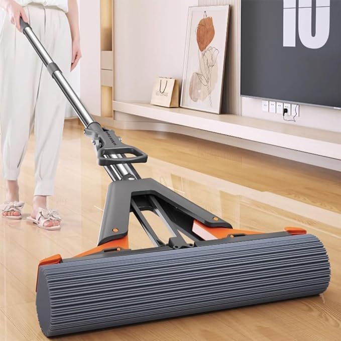 Deoxys Mops for Cleaning Floors Squeeze Selfdraining Collodion Mop Floor Tiles Spin Household Cleaning Tools to Clean Walls and Ceilings Floor - Image 1
