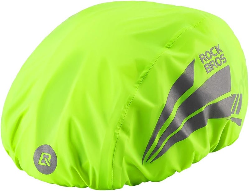 ROCKBROS Waterproof Reflective Bike Helmet Cover - Green - Image 1