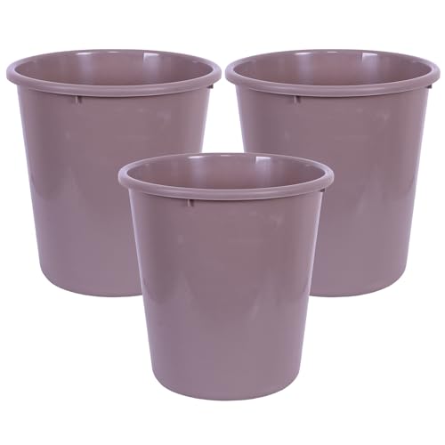 Kuber Industries Plastic Garbage Open Dustbin | Dustbin For Kitchen, Bathroom, Office| Plain Sada | 7 LTR | 066 | Beige - Image 1