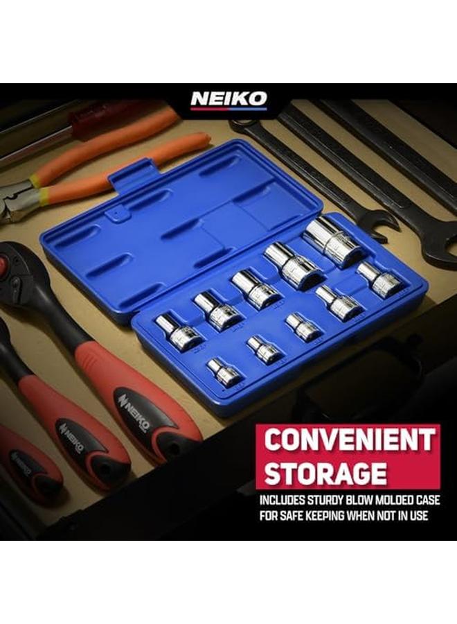 نيكو 02473A E Torx Plus مجموعة مقابس 10 قطع خارجية Ep6 إلى Ep24 1 4 "3 8" و1 2 بوصة محرك أنثى ستار خارجي Torx Plus Cr V Steel  - Image 4