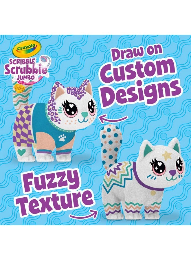 Crayola Scribble Scrubbie Jumbo, Large Posable Animal Toy Cat for Girls & Boys, 6 Inches, Animal Grooming Toy, Gift for Kids - Image 3