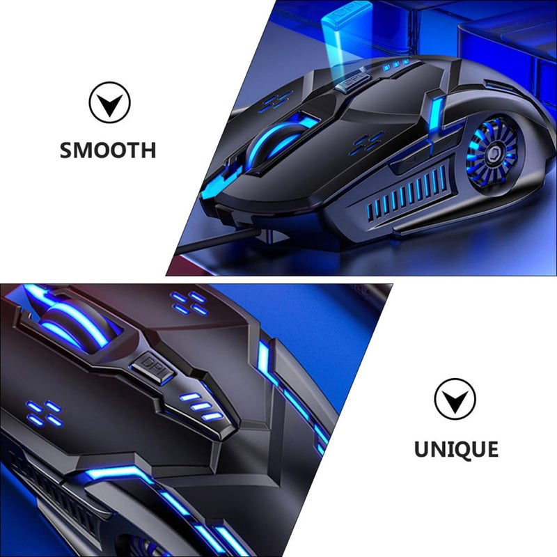 Ergonomic Silent Gaming Mouse USB Wired Computer Accessory Black - Image 3