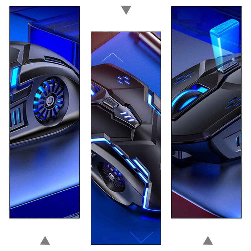 Ergonomic Silent Gaming Mouse USB Wired Computer Accessory Black - Image 5