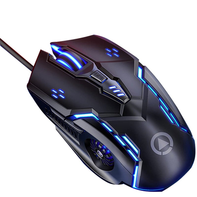 Ergonomic Silent Gaming Mouse USB Wired Computer Accessory Black - Image 2