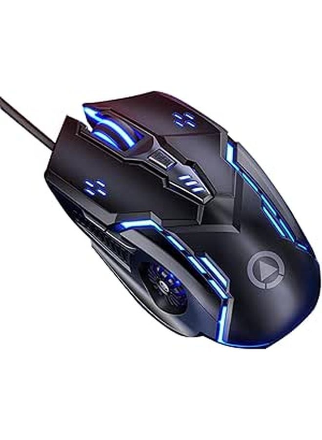 Ergonomic Silent Gaming Mouse USB Wired Computer Accessory Black - Image 1
