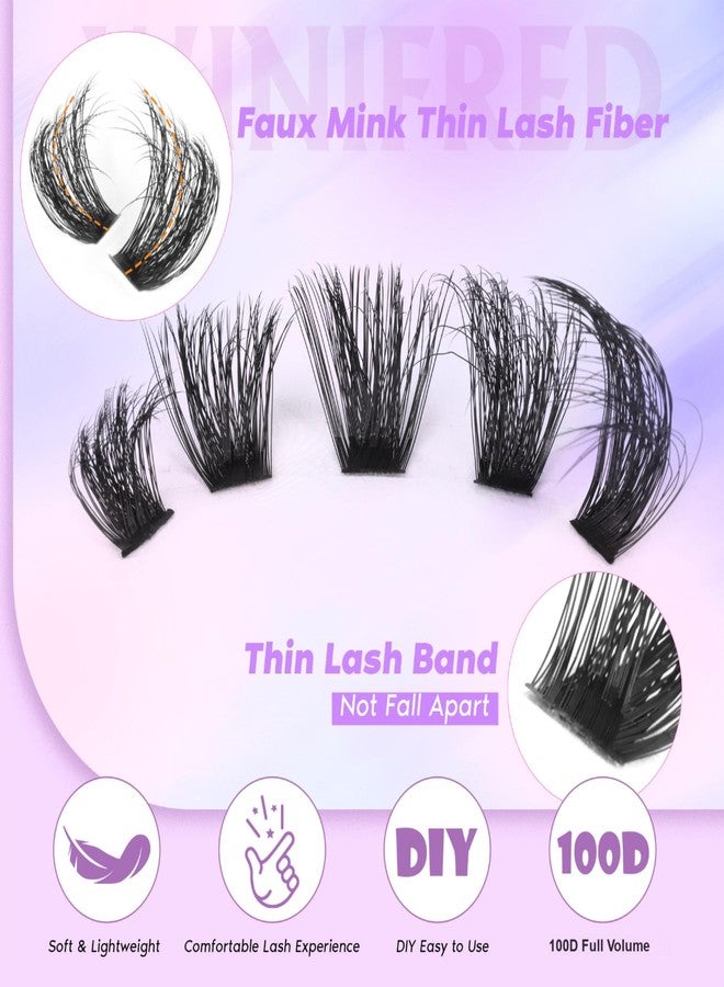 Winifred Lash Clusters Eyelash Extension Thick Volume Individual Lashes 100D Lash Extension 18mm D Curvature Clusters Lashes Mink Lash Cluster DIY Extension Eyelash (180pcs) - Image 3
