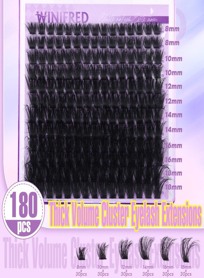 Winifred Lash Clusters Eyelash Extension Thick Volume Individual Lashes 100D Lash Extension 18mm D Curvature Clusters Lashes Mink Lash Cluster DIY Extension Eyelash (180pcs) - Image 2