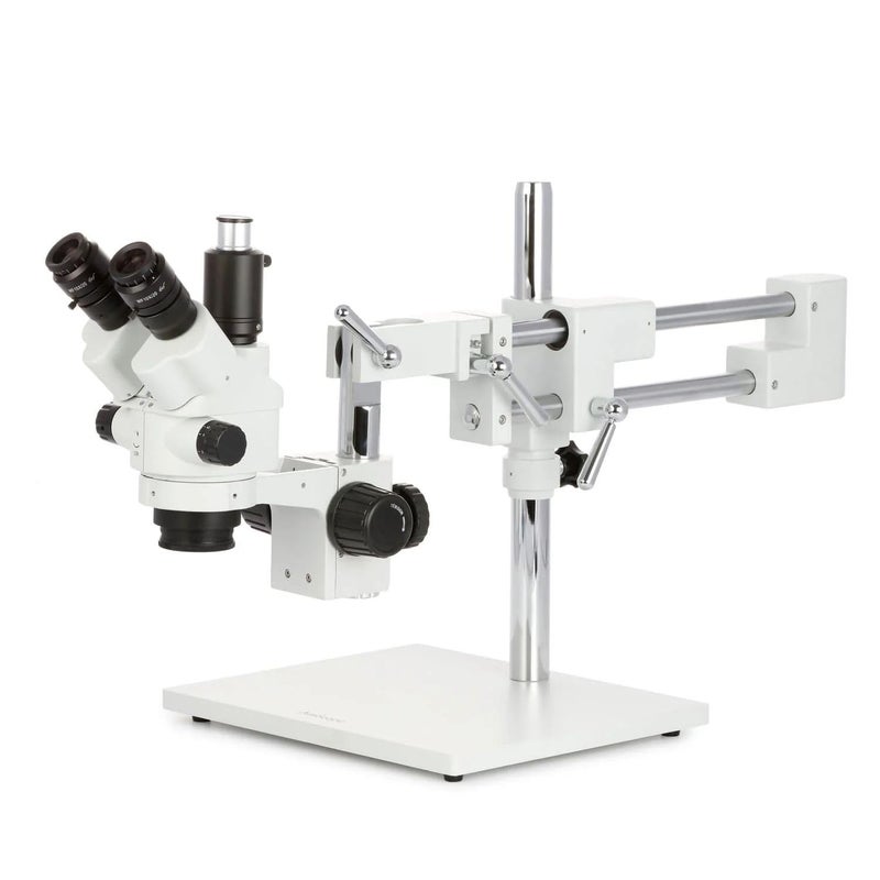 AmScope AmScope  35X45X SimulFocal Stereo Lockable Zoom Microscope on Dual Arm Boom Stand  SM4NTPX - Image 1