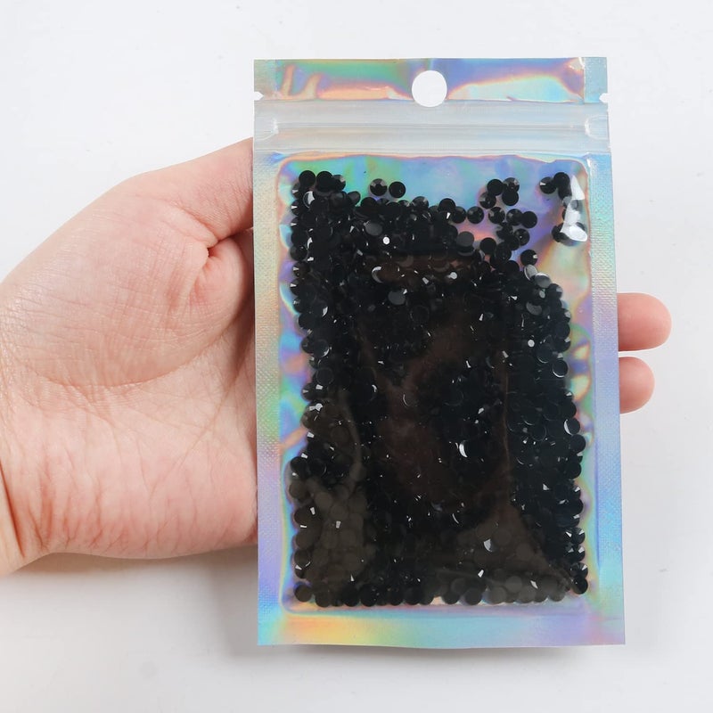 Faticinfa 2500pcs 4mm 25gram Jelly Rhinestone AB Color Non Hotfix Glitter Resin Rhinestone Bling Diamonds for Mugs Bottles Tumblers Craft Decoreation A27 Black