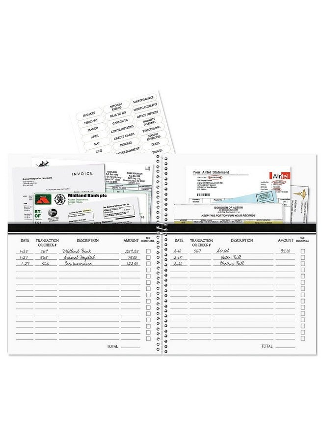 Current Neon Brights Bill Paying Organizer Book - Personal Account Book, 9" By 12 Inch, Spiral-Bound, 14 Pockets, 32 Label Stickers, Bill Tracking  - Image 2