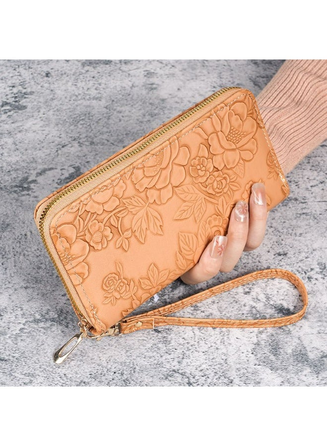 Minimalist fashion pattern long zipper wallet, specially designed for women, credit card wallet, with ID window, ladies' clutch bag, large capacity with multiple card slots.  - Image 3