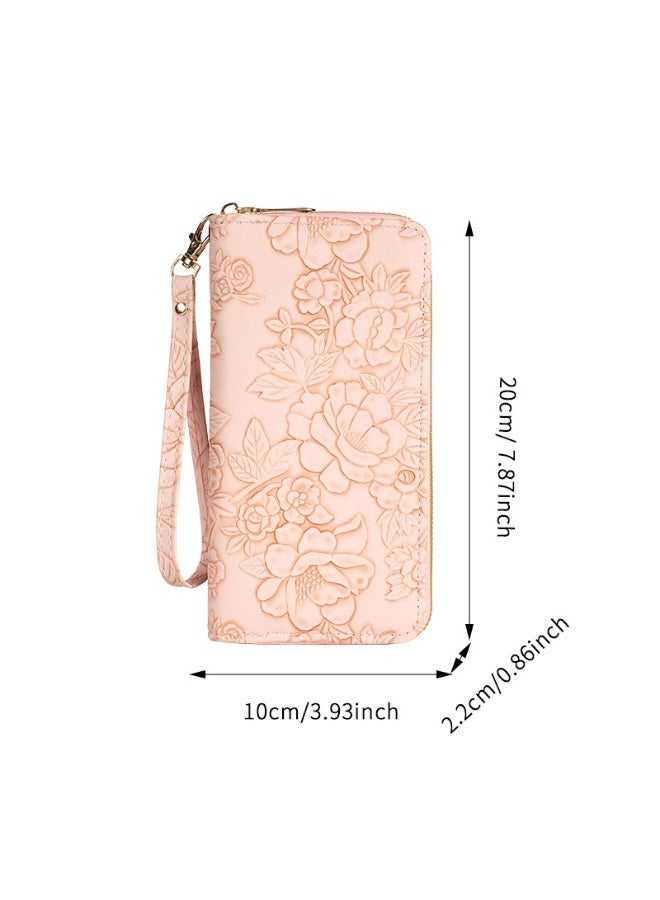 Minimalist fashion pattern long zipper wallet, specially designed for women, credit card wallet, with ID window, ladies' clutch bag, large capacity with multiple card slots.  - Image 4