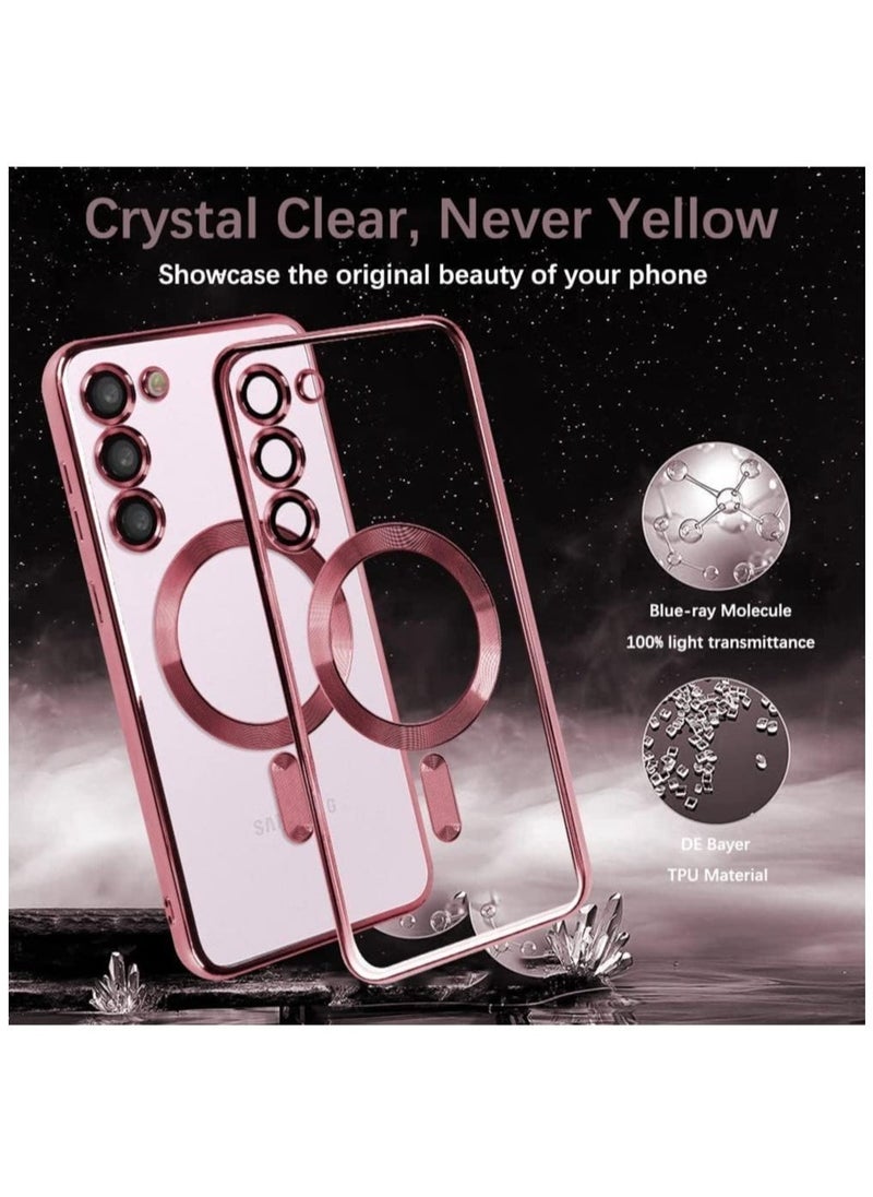 Raxoom Magnetic Clear Case for Samsung Galaxy S23 Plus with Camera Lens Protector Magsafe Compatible Electroplated Soft TPU Shockproof Anti-Scratch Phone Case - Image 2