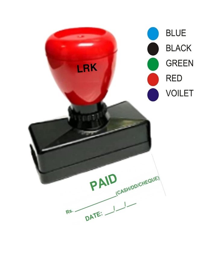 LRK Self Ink Paid Rubber Stamp (Blue) - Image 1