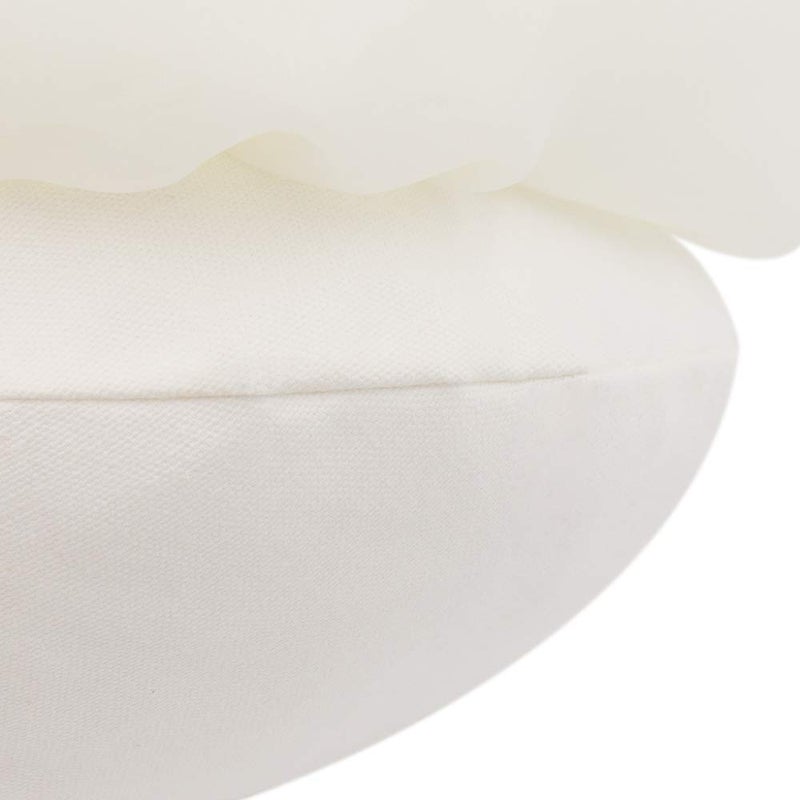 JWH Stereo Flower Throw Pillow Covers Aesthetic Decorative Floral Accent Pillow Cases Round Cushion Handmade Pillowcase for Bedroom Bed Couch Chair Car 12 Inch Creamy White - Image 5