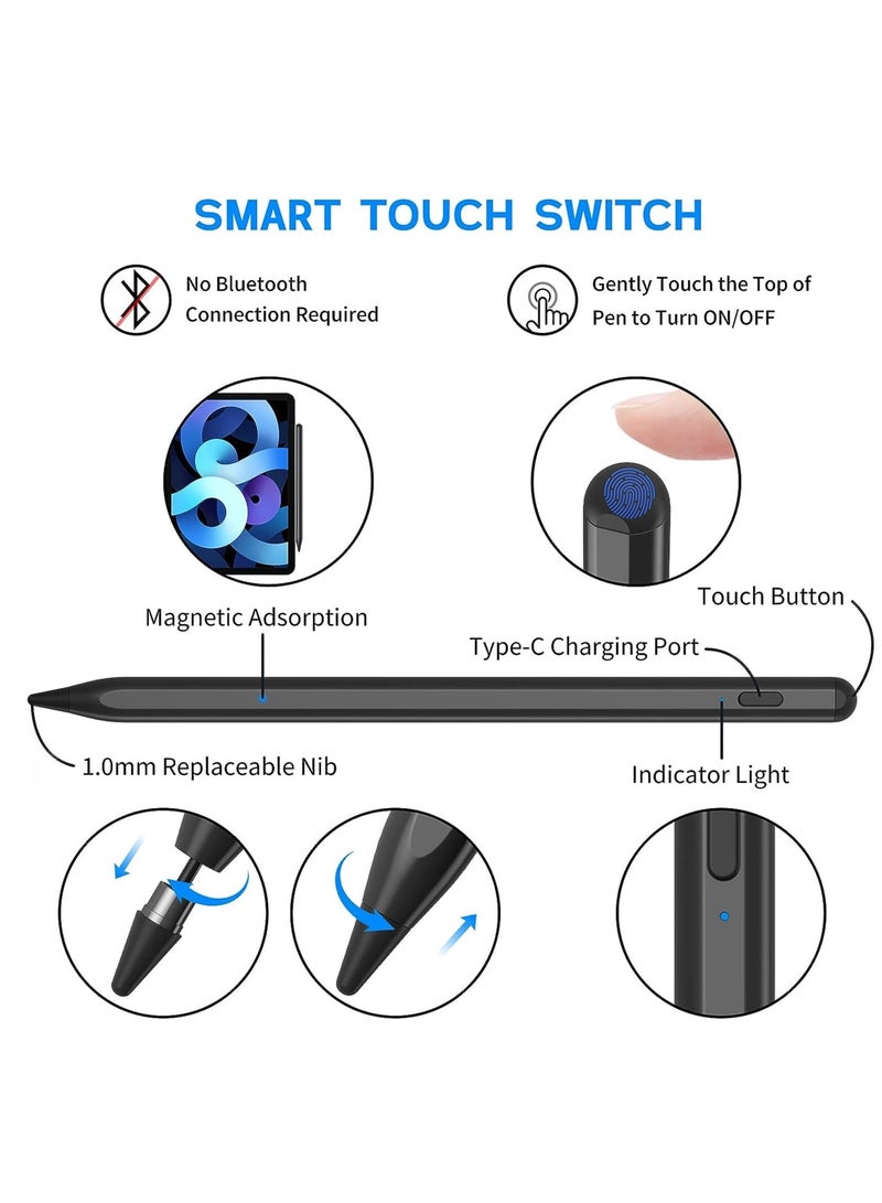 Stylus Pen for iPad with Tilt Sensitive and Fast Charge,iPad Pencil Compatible with 2018-2022 Apple iPad Pro 11/12.9 Inch,iPad 10/9/8/7/6 Gen,iPad Mini 5/6 Gen,iPad Air3/4/5 Gen - Image 2