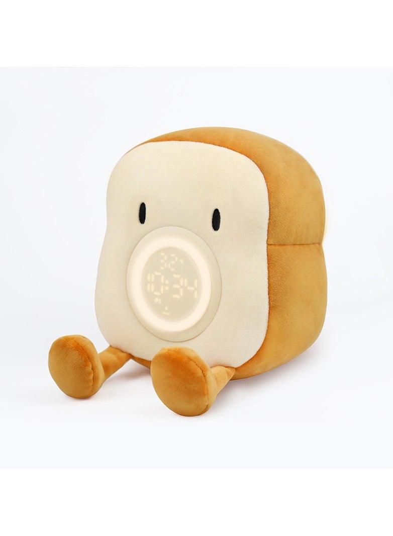 KUYING Simple Toast Plush Alarm Clock Cartoon Multifunctional Learning Alarm Clock  - Image 1
