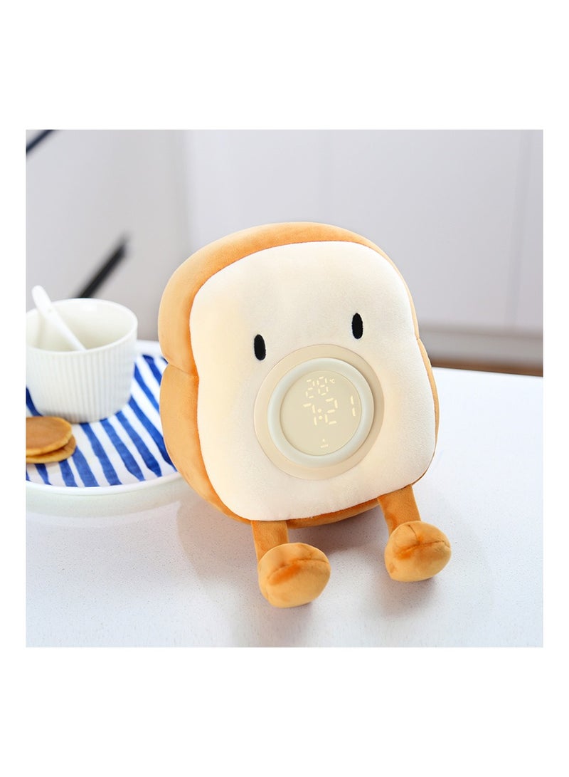 KUYING Simple Toast Plush Alarm Clock Cartoon Multifunctional Learning Alarm Clock  - Image 2