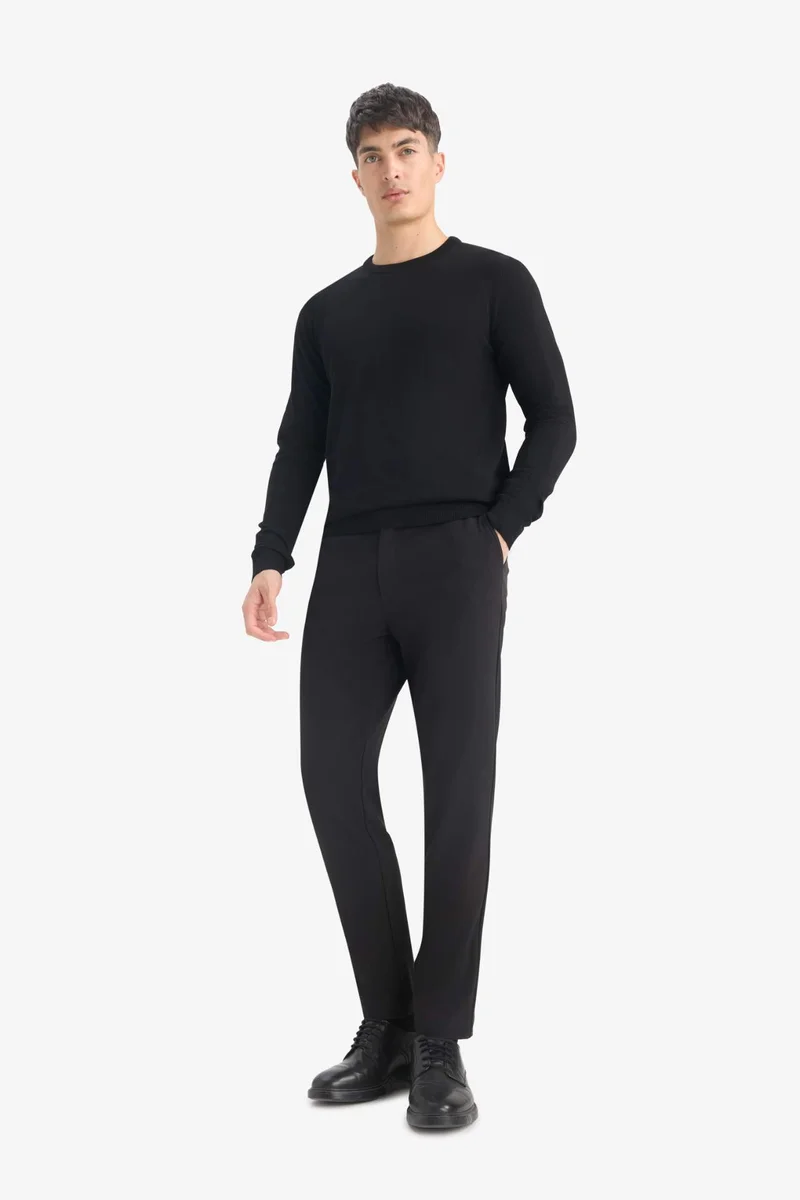 ديفاكتو Regular Fit Crew Neck Basic Premium Knit Pullover