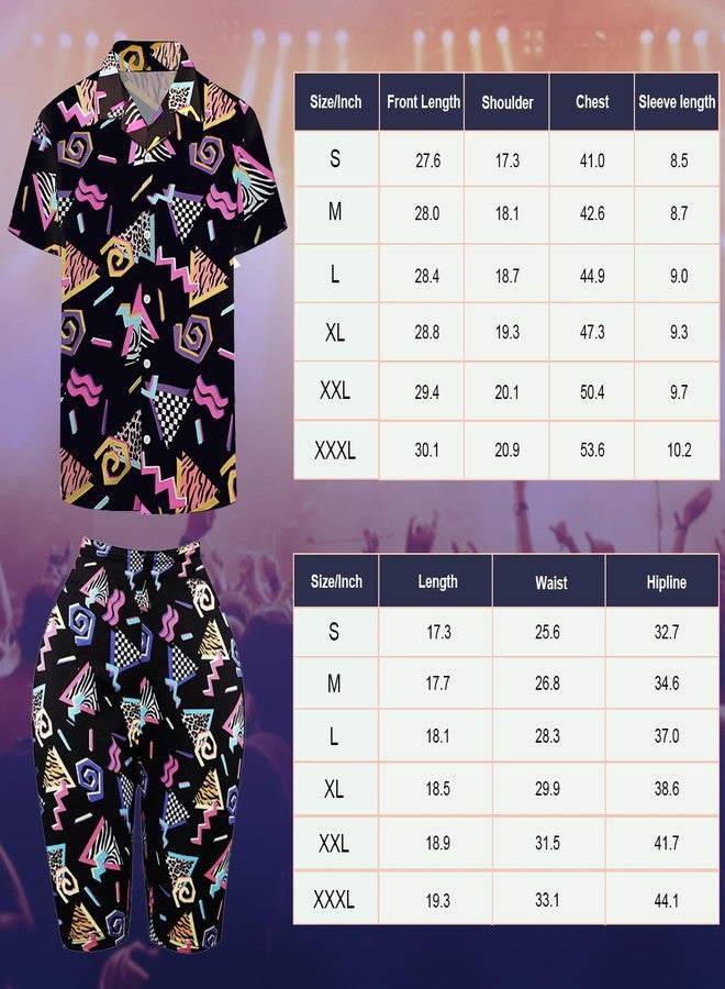 WILDPARTY 80s 90s Outfit for Women Retro Theme Party Disco Outfit Hip Hop Button Up Blouse Tops Casual Short Sleeve Hawaiian Vintage - Image 3
