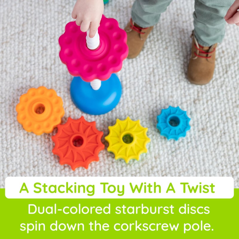 Fat Brain Toys SpinAgain, Baby Stacking & Spinning Toys for Toddlers Ages 1+ - Image 2