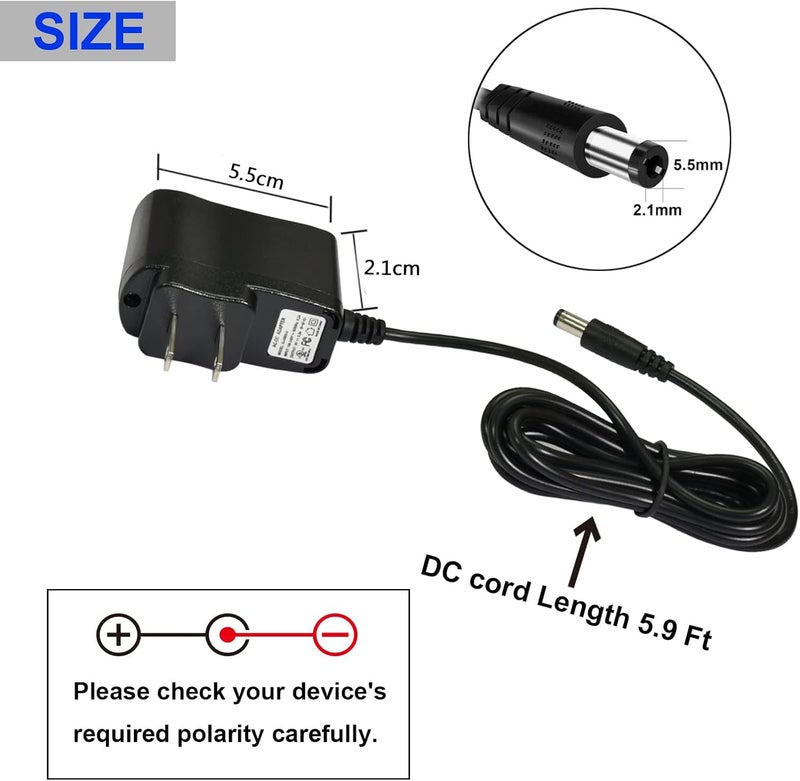 Rowin DC 9V 500mA Power Supply for Guitar Effect Pedals Power Adapter with No Current Noise Negative Center - Image 3