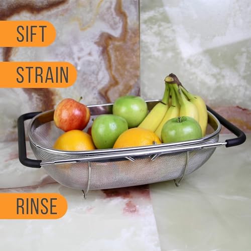 EASY SHOPE Steel Collapsible Foldable VEGITABLE WASH Drainer Storage Kitchen Rack for Portable Travel Dinnerware Organizer Steel & Dishwasher Safe - Image 5
