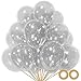 KUULBELA 110pcs Clear Balloons Clear Latex Balloons 12 inch Transparent Balloon for Birthday Party Baby Shower Weddingwith 2 Ribbons - Image 2