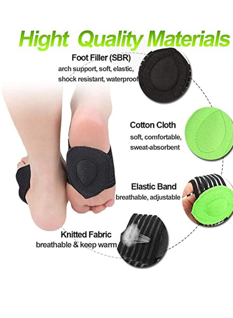 SYOSI Foot Arch Support,  2 Pairs Cushioned Compression Foot Supporter Elastic Padded Fasciitis Arch Support Sleeves for Fallen Arches, Heel Spurs, Flat and Achy Feet Problems for Foot Care - Image 2