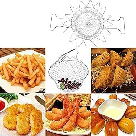 Cheet Enterprise Net Kitchen Cooking Tool Foldable Strainer Basket Frying Mesh Magic Basket Stainless Steel - Image 5