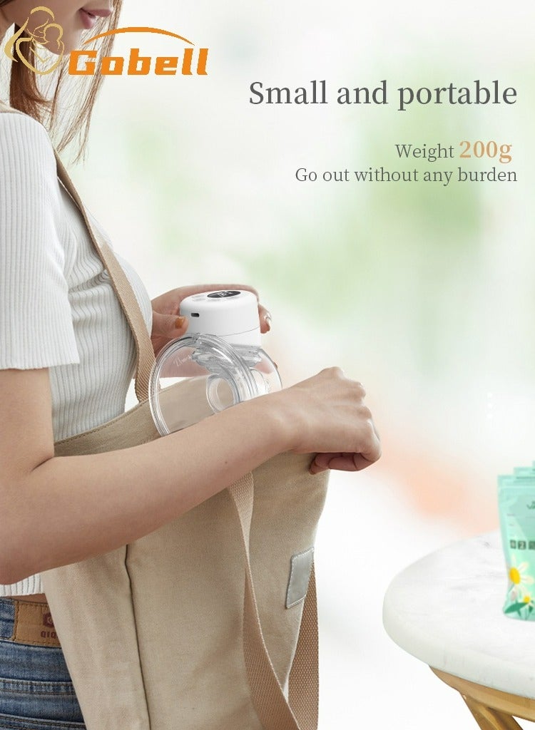 Gobell Double Breastfeeding Pump Electric , Hands Free, Pain Free, 2 Modes and 9 Levels + 30pcs Breastmilk Storage Bags - Image 5