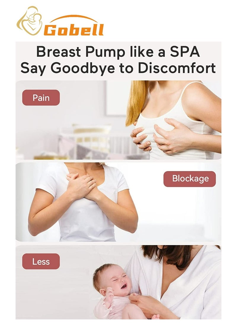 Gobell Double Breastfeeding Pump Electric , Hands Free, Pain Free, 2 Modes and 9 Levels + 30pcs Breastmilk Storage Bags - Image 4