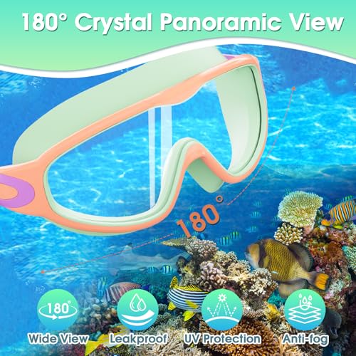 EverSport Goggles for Kids 6-14, 2 Pack Swimming Goggles, Clear Vision Anti-fog Pool Swim Goggles with Nose Cover Wide View Water Swim Mask for kids Toddler Girls Boys Teens age 4-7 8-14 8-12 3-5 3-6 - Image 2