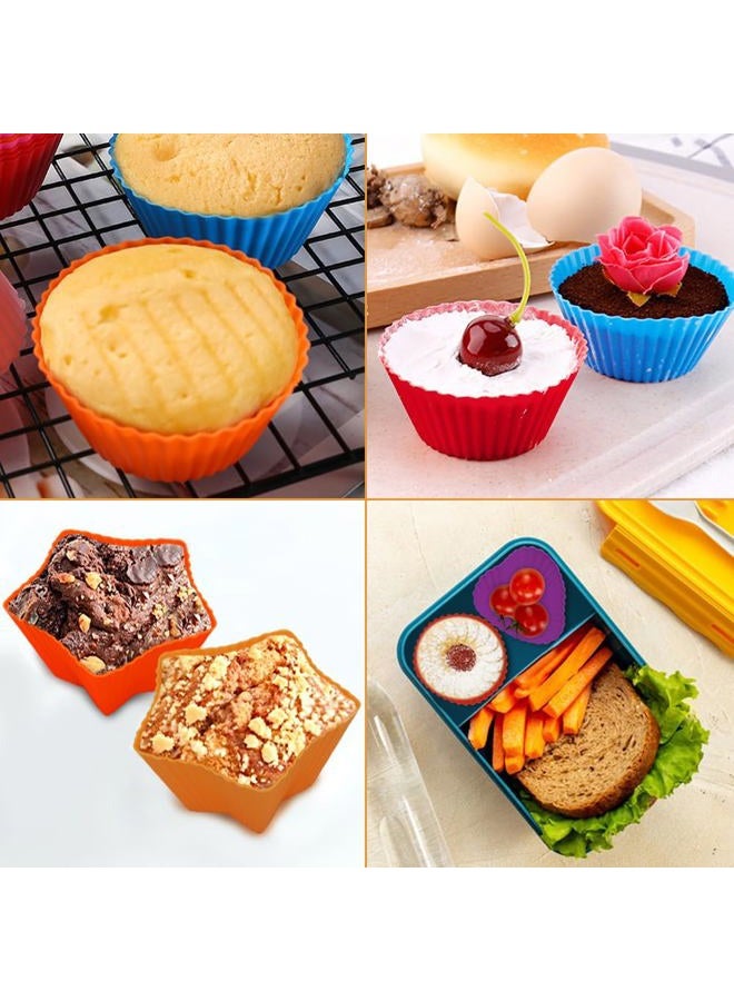 lyfLux 108 PCS Silicone Bento Box Dividers Kit, Bento Box Accessories, 90pcs Food Picks and 18pcs Silicone Cupcake Liners - Image 4