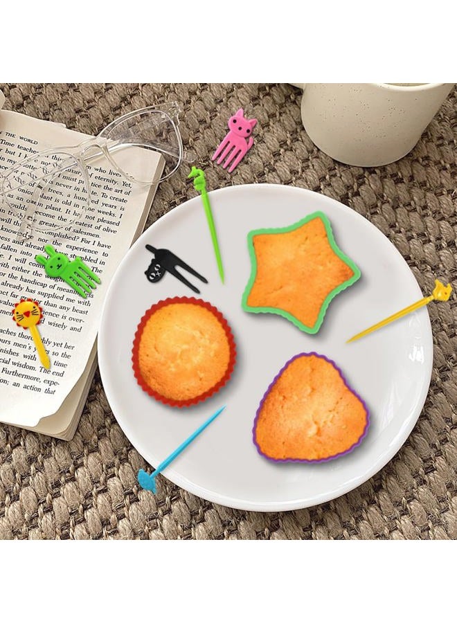 lyfLux 108 PCS Silicone Bento Box Dividers Kit, Bento Box Accessories, 90pcs Food Picks and 18pcs Silicone Cupcake Liners - Image 3