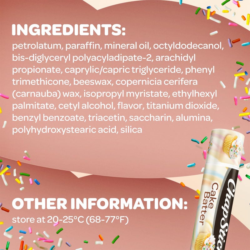 chapstick بلسم شفاه شابستيك، مجموعة آيس كريم 3 عبوات، مجموعة آيس كريم كلاسيك 3 عبوات + مجموعة سموار - عناية ممتعة ولذيذة للشفاه، هدية عيد ميلاد، هدايا حفلات، هدايا في الجوارير، 0.15 أونصة لكل منها - Image 2