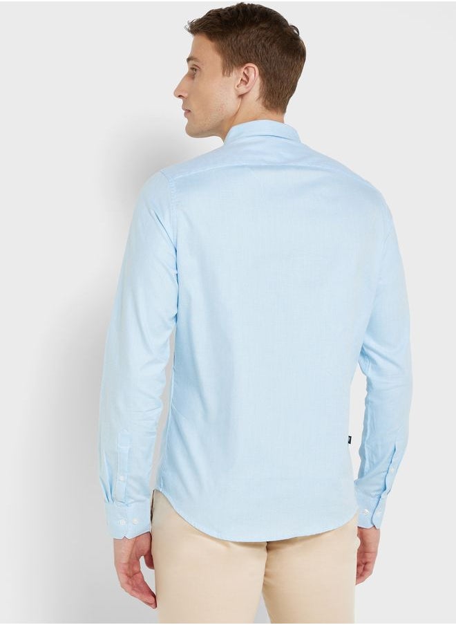 Thomas Scott - Spread Collar Classic Slim Fit Pure Cotton Casual Shirt - Image 1