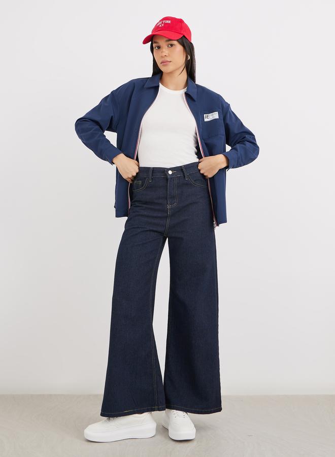 Styli Contrast Zipper Oversized Long Sleeve Shirt - Image 3