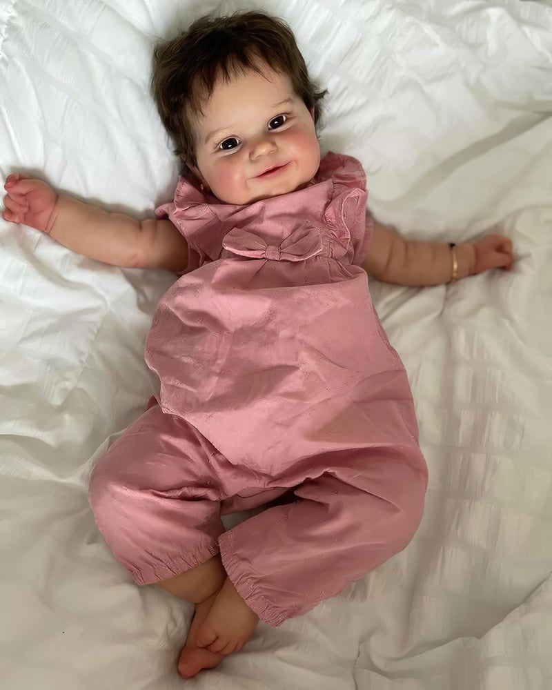 TERABITHIA 24 Inch Realistic Reborn Toddler Girl Doll  Sweet Smiling Real Baby Size HandRooted Hair 36 Months - Image 2