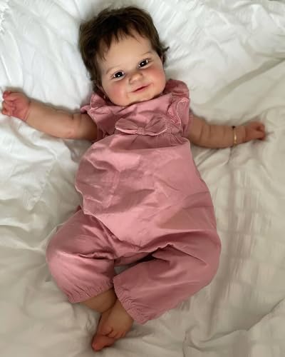 TERABITHIA 24 Inch Realistic Reborn Toddler Girl Doll  Sweet Smiling Real Baby Size HandRooted Hair 36 Months - Image 1