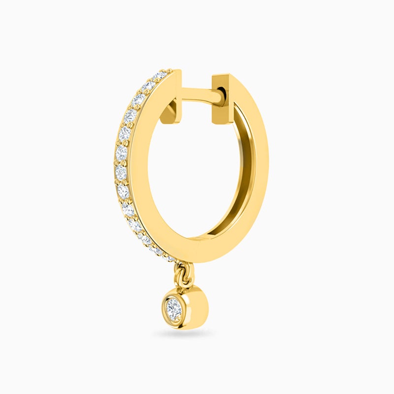 Miss L' by L'azurde Circle Diamonds Hoop Earrings in 18K Gold - Image 4