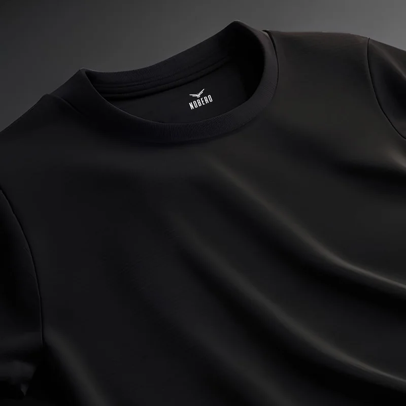NOBERO Men's Black Graphic Print Oversized T-Shirt
