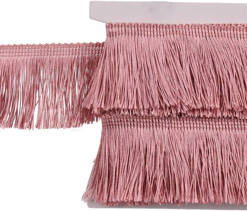 None/Brand Fringe Trim Tassel Lace 2.5Inch Width 5 Yards Long for Clothes Accessories Latin Wedding Dress and DIY Lamp Shade Decoration (Blush, 2.5Inch) - Image 2