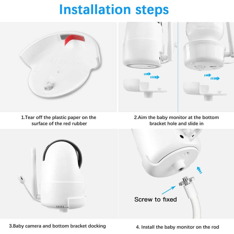 Aobelieve Flexible Baby Camera Clamp Mount for iFamily SM650/SM651, Kidsneed SM935A/SM935C, HUBOOK SM652, and ANMEATE SM650 Video Baby Monitor - Image 5
