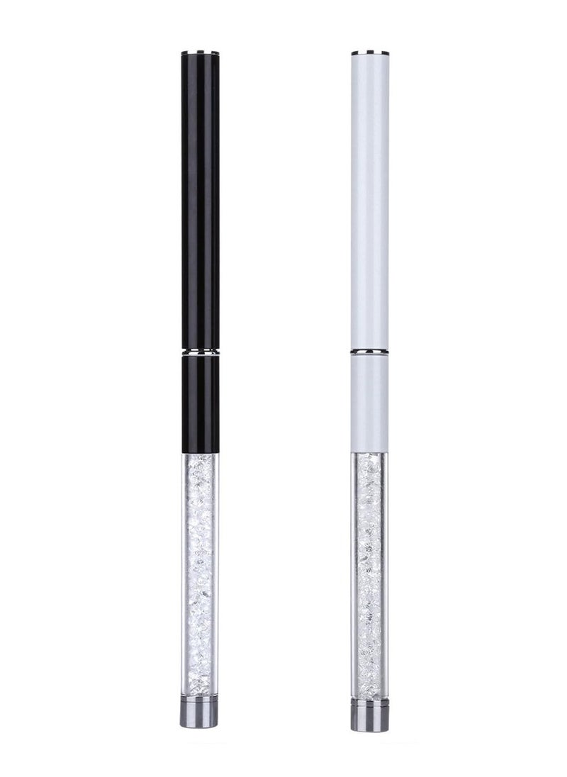 Generic - 2-Pack Reusable Eyelash & Eyebrow Brushes with Tubes, Bendable Mascara Wands for Extensions, Travel-Friendly Black/White Set - Image 1