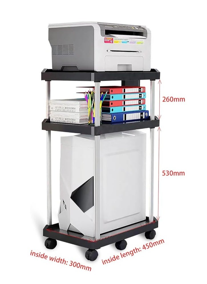 Royal Polar - Computer Tower Stand Printer Table Multi-Purpose Computer Tower Taqble Printer Stand Under Desk 3 Tie - Image 1