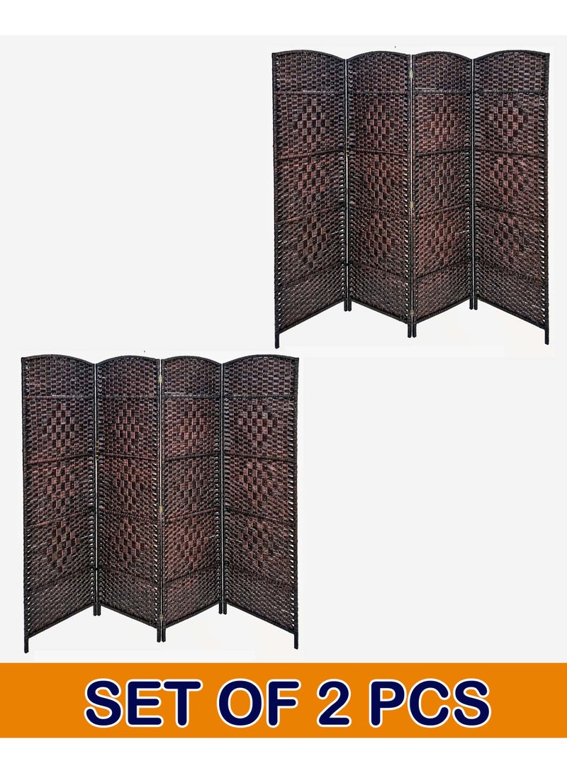 ALSAHAH Set of 2 Pieces Room Divider 4 Panel Room Partition, Foldable Freestanding 200*180 CM - Image 1