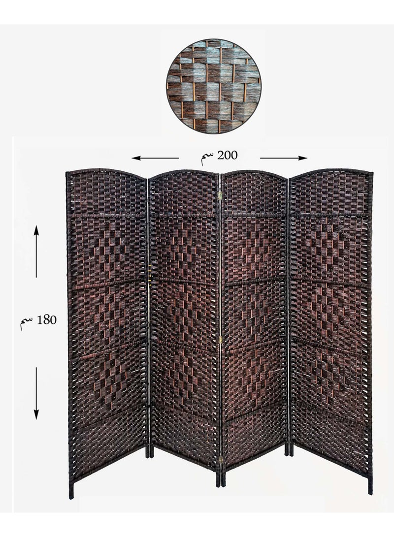 ALSAHAH Set of 2 Pieces Room Divider 4 Panel Room Partition, Foldable Freestanding 200*180 CM - Image 2